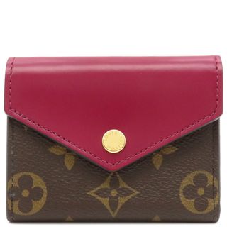 ルイヴィトン(LOUIS VUITTON)のルイヴィトン LOUIS VUITTON 三つ折り財布 ポルトフォイユ ゾエ モノグラム モノグラムキャンバス レザー モノグラム×フューシャ ゴールド金具 コンパクトウォレット 茶 ピンク  M62932 TA2109【中古】(財布)