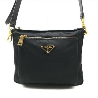 プラダ(PRADA)の超美品 PRADA プラダ 三角ロゴ テスート ナイロン サフィアーノ ショルダー バッグ ブラック a3352(ショルダーバッグ)