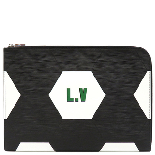 ルイヴィトン(LOUIS VUITTON)のルイヴィトン LOUIS VUITTON クラッチバッグ ポシェット ジュールGM エピレザー レザー ノワール×ホワイト シルバー金具 黒 2018 FIFAワールドカップ  M63295  TJ1168 【保存袋】【中古】(セカンドバッグ/クラッチバッグ)