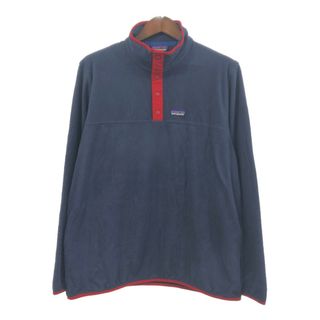 パタゴニア(patagonia)のpatagonia パタゴニア スナップT フリースジャケット アウトドア ワンポイント ネイビー (メンズ XL) 中古 古着 Q6113(その他)