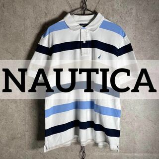 NAUTICA - ベトナム製 NAUTICA ラガーシャツ 半袖ポロシャツ マルチボーダー