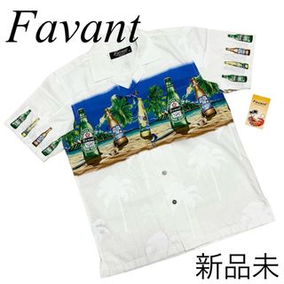 新品未■Favant■ビール ボトル アロハシャツ パームツリー ビアー S(シャツ)