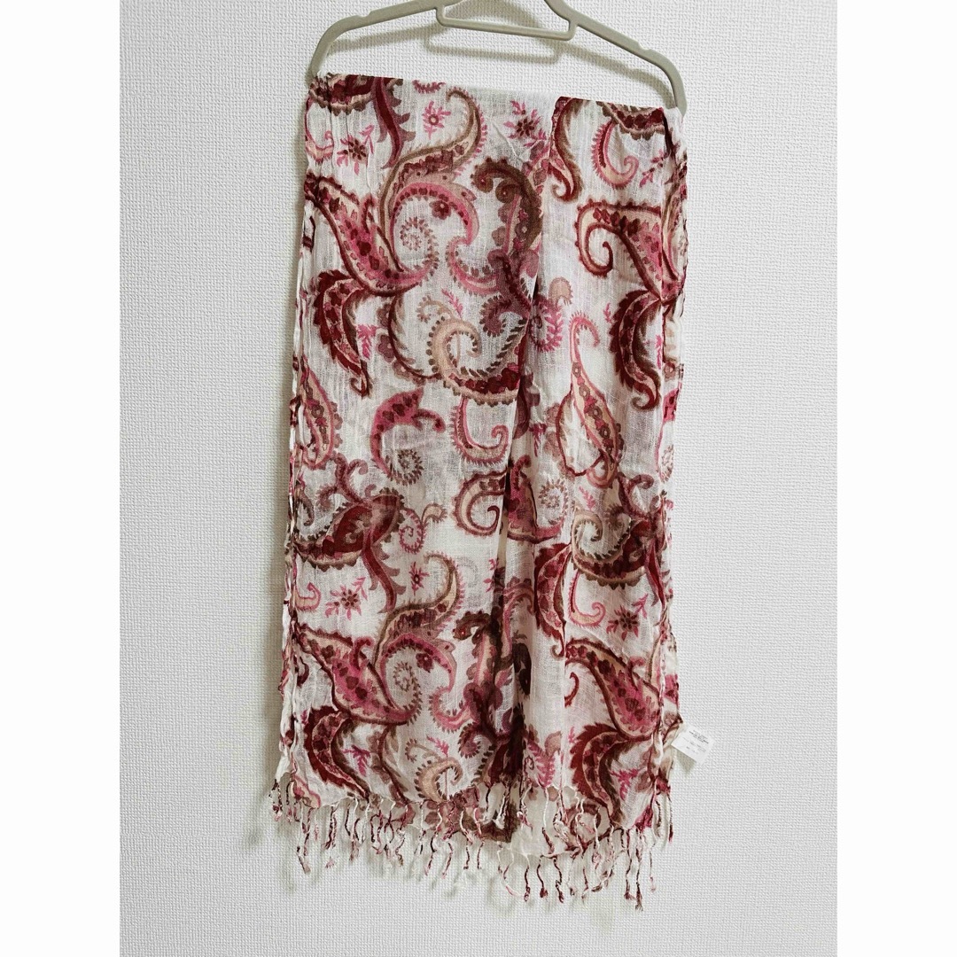 レーヨンスカーフ　赤茶系 レディースのファッション小物(バンダナ/スカーフ)の商品写真