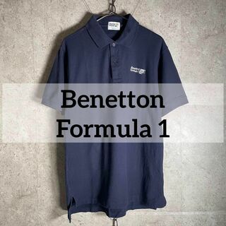 ヴィンテージ(VINTAGE)の90sオールド Benetton Formula 1 半袖ポロシャツ ネイビー(ポロシャツ)