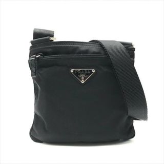 プラダ(PRADA)の美品 PRADA プラダ テスート ナイロン 三角ロゴ ショルダー バッグ ブラック k1596(ショルダーバッグ)