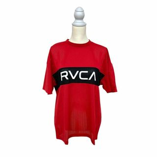 RVCA ルーカ トップス メッシュ ロゴ Tシャツ 半袖 メンズ レッド M(Tシャツ(半袖/袖なし))