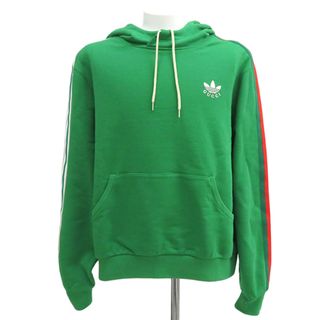 Gucci - グッチ GUCCI パーカー GUCCI adidas コラボ スウェット コットン グリーン XL 新品 未使用 グッチ×アディダス フード付き 長袖   692107 【箱】【中古】