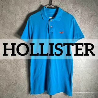 Hollister - HOLLISTER ホリスター 半袖ポロシャツ ワンポイント ブルー×オレンジ