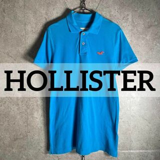 ホリスター(Hollister)のHOLLISTER ホリスター 半袖ポロシャツ ワンポイント ブルー×オレンジ(ポロシャツ)