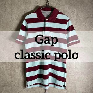 ギャップ(GAP)のGAP classic polo 半袖ポロシャツ ラガーシャツ 太ボーダー(ポロシャツ)