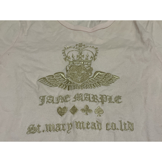 ジェーンマープル(JaneMarple)のジェーンマープル　刺繍ロゴ　tシャツ　ベビーピンク(Tシャツ(半袖/袖なし))
