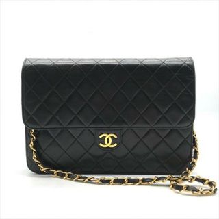 シャネル(CHANEL)の美品 CHANEL シャネル ココマーク マトラッセ ラムスキン プッシュロック チェーン ショルダー バッグ ブラック a3476(ショルダーバッグ)