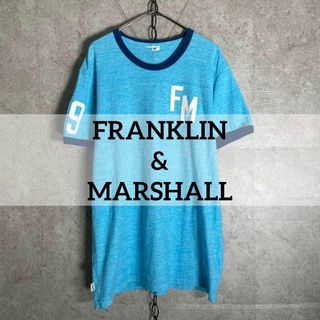 フランクリンアンドマーシャル(FRANKLIN&MARSHALL)のイタリー製 FRANKLIN&MARSHALL リンガーTシャツ 霜降りブルー(Tシャツ/カットソー(半袖/袖なし))