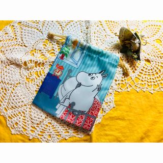 ムーミン(MOOMIN)の【雑貨】 MOOMIN ムーミン ミニ 巾着 巾着袋 ブルー(ポーチ)