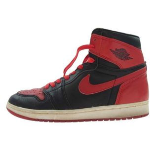 NIKE AIR JORDAN ナイキ ジョーダン スニーカー 130207-061 【観賞用】 94年復刻 AIR JORDAN 1 HIGH BRED AJ1 エアジョーダン ハイ ブレッド スニーカー レッド系/ブラック系 25.5cm【中古】(スニーカー)