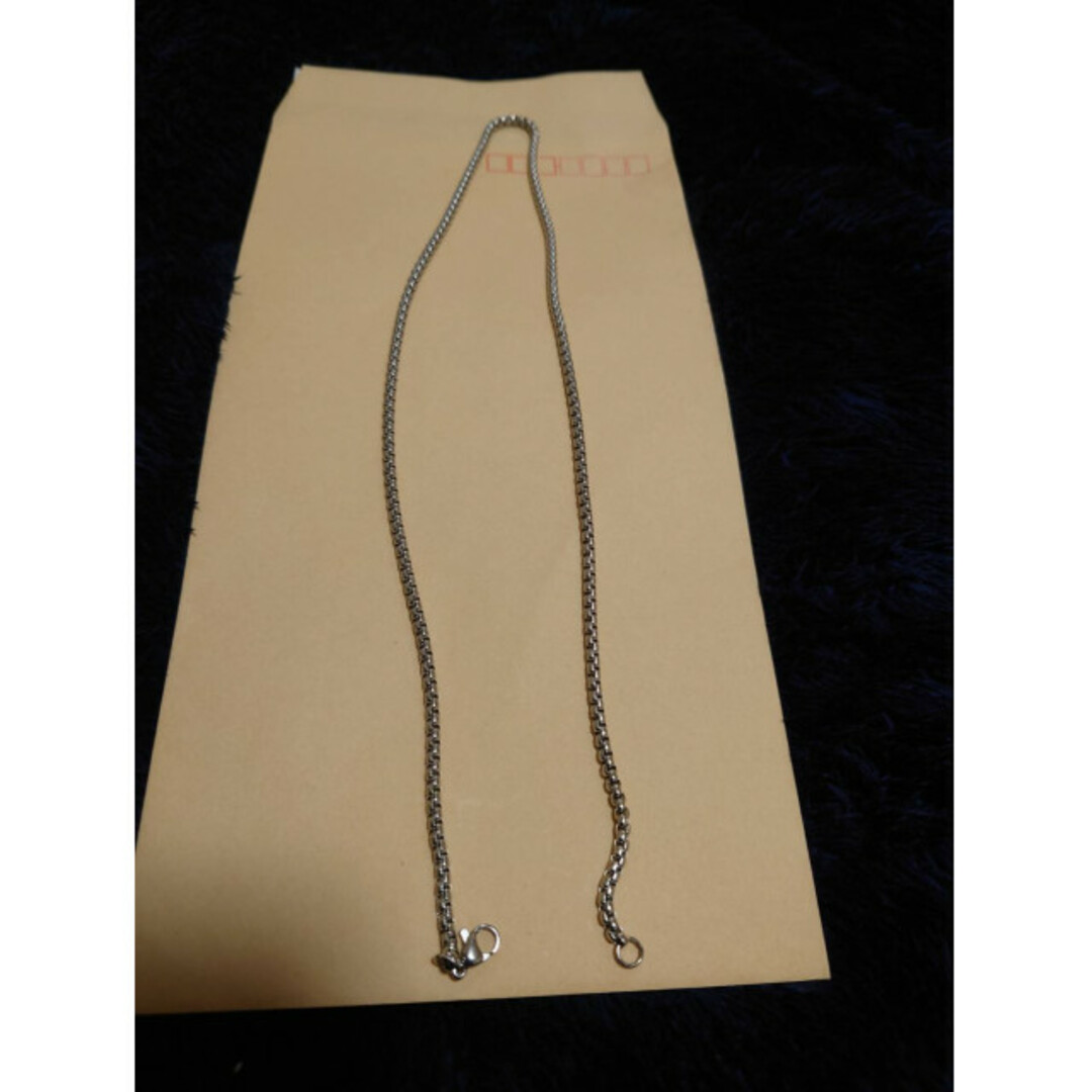 ボックスチェーン　ネックレス　シルバー　3mm 50cm 男女兼用　アクセサリー メンズのアクセサリー(ネックレス)の商品写真