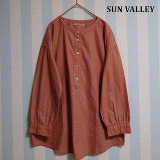 サンバレー(SUNVALLEY)のsun valley コットン ブラウス 製品染め 長袖 ピンク M(シャツ/ブラウス(長袖/七分))