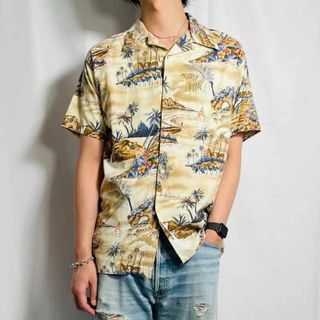 STUSSY - 希少 オールドステューシー stussy コットンアロハシャツ 王冠タグ 紺タグ