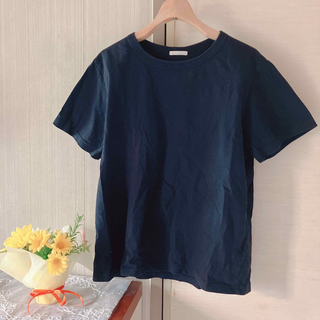 ジーユー(GU)のGU ジーユー 半袖 Tシャツ 無地 黒 ブラック シンプル 春 夏 綿100%(Tシャツ(半袖/袖なし))