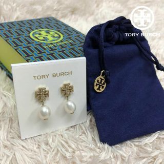 Tory Burch - 【未使用品】TORY BURCH キラ パヴェ パール ピアス ゴールド