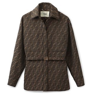 フェンディ(FENDI)のフェンディ FENDI ジャケット シャツカラー ゴー トゥ ジャケット ズッカ柄 ベルト付き セットインスリーブ 2024年春夏新作 FJ7267 A5W3 F118W(その他)