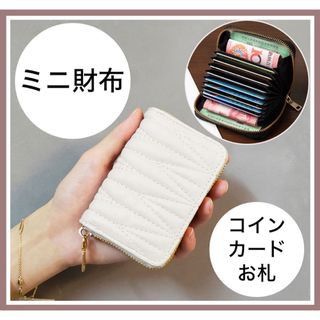 カードケース　じゃばら　ホワイト　コインケース　ミニ財布　韓国 (パスケース/IDカードホルダー)