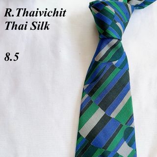 美品★R.Thaivichit Thai Silk★小紋柄★総シルク★8.5(ネクタイ)