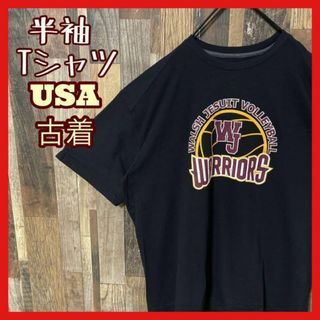 プリント メンズ M ストレッチ ブラック USA古着 90s 半袖 Tシャツ(Tシャツ/カットソー(半袖/袖なし))