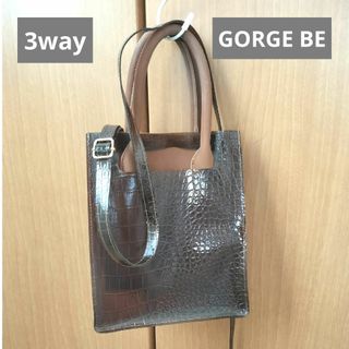 GORGE BE バッグ 3way ショルダー トート ブラウン(トートバッグ)