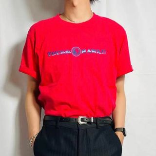 ヴィンテージ(VINTAGE)のオールド タウンアンドカントリー タウカン Tシャツ 陰陽 赤レッド Lサイズ(Tシャツ/カットソー(半袖/袖なし))