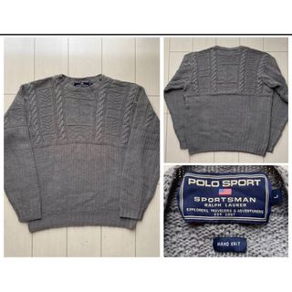 ポロラルフローレン(POLO RALPH LAUREN)の美品 90s POLO SPORTSMAN HAND KNIT COUNTRY(ニット/セーター)