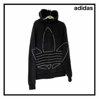adidas - アディダス　デカロゴパーカー　ブラック　ユニセックス　フーディー　長袖　xs