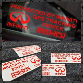 インフィニティ　GPS セキュリティ ステッカー赤2枚セットinfinity(ステッカー)