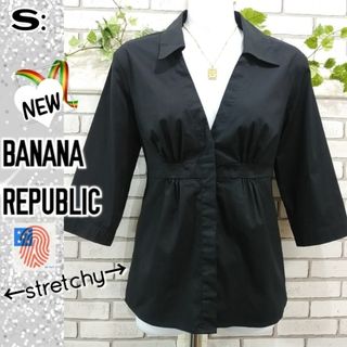 Banana Republic - S：未使用★ストレッチ ブラウス／バナナリパブリック★ブラック