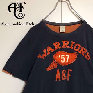 アバクロンビーアンドフィッチ(Abercrombie&Fitch)の【ダメージ加工】アバクロンビー＆フィッチ　ベロアロゴ入りTシャツ　H797(Tシャツ/カットソー(半袖/袖なし))