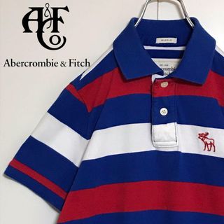 Abercrombie&Fitch - 【美品】アバクロンビー＆フィッチ　刺繍ロゴ入りポロシャツ　ボーダー　H791