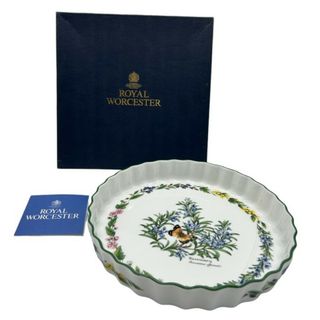 Royal Worcester - ROYAL WORCESTER ロイヤルウースター ハーブ ローズマリー キッシュプレート 皿 洋食器 ブランド 蝶々 フラワー 花 中古 W４