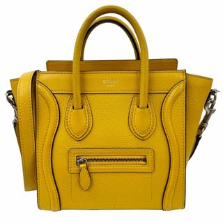 セリーヌ(celine)のセリーヌ CELINE ラゲージ ナノショッパー カーフスキン 2way 斜め掛け ショルダー 187243A4U.18LT ハンドバッグ ショルダーバッグ ブラック イエロー レディース ナノ(ショルダーバッグ)