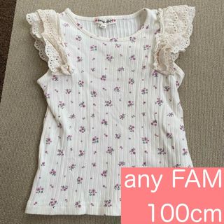 エニィファム(anyFAM)のany FAM 100cm フリルトップス　美品　春夏　ベビー　キッズ　女の子(Tシャツ/カットソー)