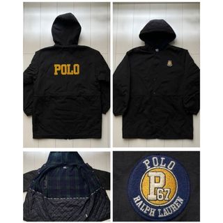 ポロラルフローレン(POLO RALPH LAUREN)の美品 90s POLO ラルフローレン ベンチ コート JKT black L (ダッフルコート)