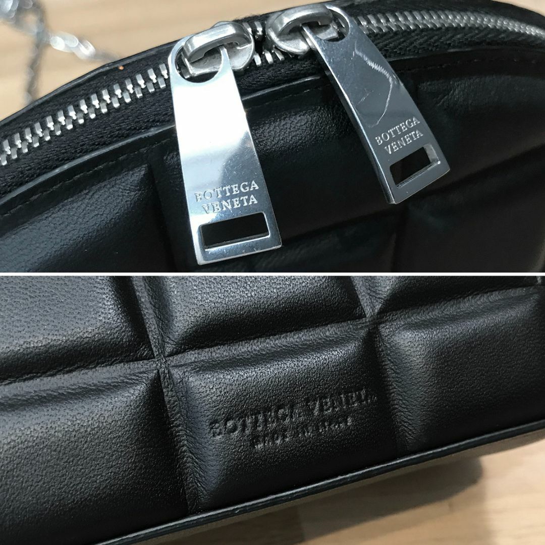 Bottega Veneta(ボッテガヴェネタ)の超美品 ボッテガヴェネタ パデットハーフムーン 斜め掛けショルダーバッグ 黒 レディースのバッグ(ショルダーバッグ)の商品写真