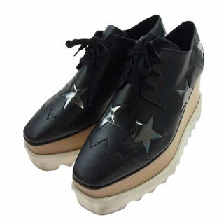 ステラマッカートニー(Stella McCartney)のStella McCartney ステラマッカートニー 363998 ELYSE STAR エリス 星柄  厚底 ウッドソール ローカット スニーカーシューズ ブラック系 38【中古】(ドレス/ビジネス)