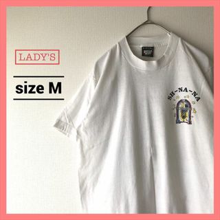 90s 古着 ノーブランド Tシャツ 白T プリント レディースM (Tシャツ(半袖/袖なし))