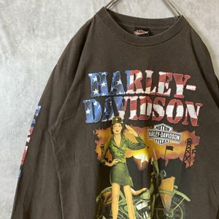 ハーレーダビッドソン(Harley Davidson)の【メキシコ製、4面プリントロゴ】ハーレーダビッドソン古着総柄ロンTストリートM(スウェット)