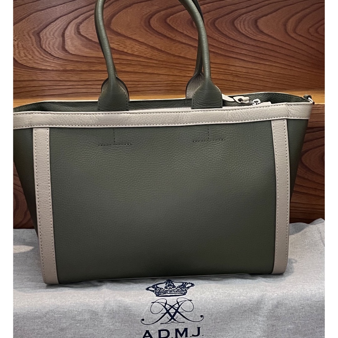 A.D.M.J. - 【新品】ADMJ 牛革シュリンク バイカラー ファスナートート A.D.M.J. - 【新品】ADMJ 牛革シュリンク バイカラー ファスナートート