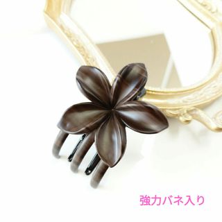 ♡新品♡バンスクリップ♪サイドバンスクリップ/フラワー/ウッドコーティング(バレッタ/ヘアクリップ)