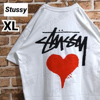 STUSSY - 《訳あり》ステューシー　正規・新品タグ　ハート　ホワイト　XL　Tシャツ