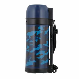 【色: ブルー】ベストコ ダブルステンレスボトル 1.5L ブルー 迷彩 水筒 (弁当用品)