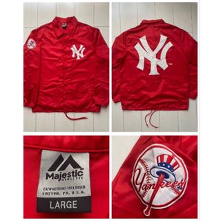 メジャーリーグベースボール(MLB)の美品 majestic new york yankees MLB nylon L(ナイロンジャケット)