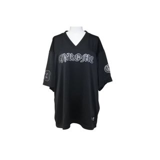 極美品 CHROME HEARTS クロムハーツ ウォームアップメッシュ半袖Ｔシャツ ブラック シルバー サイズL 中古 63456